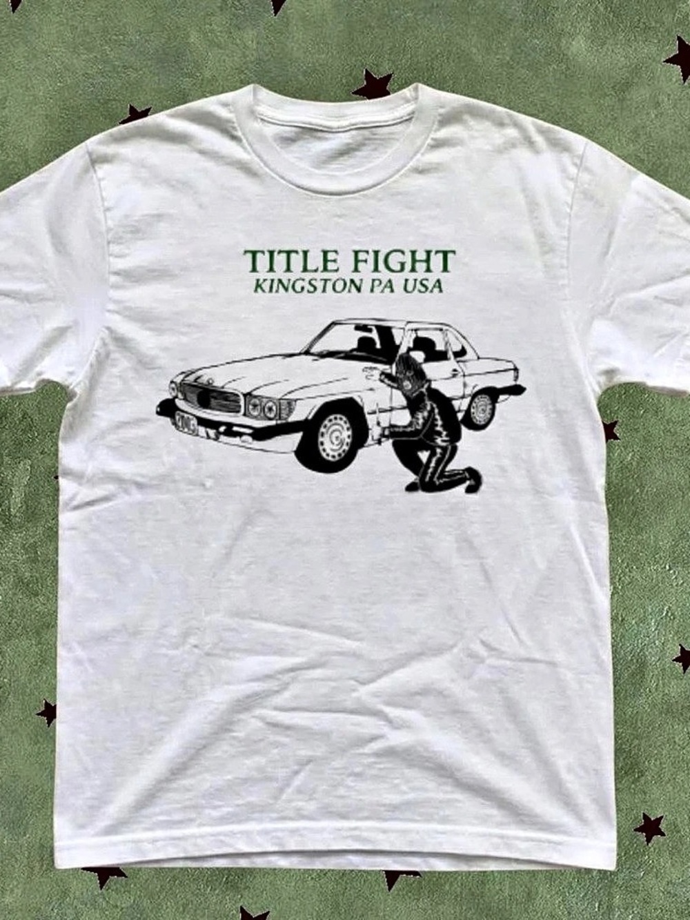 Title Fight Kingston PA USA Car T-Shirt Graphic Tee in White